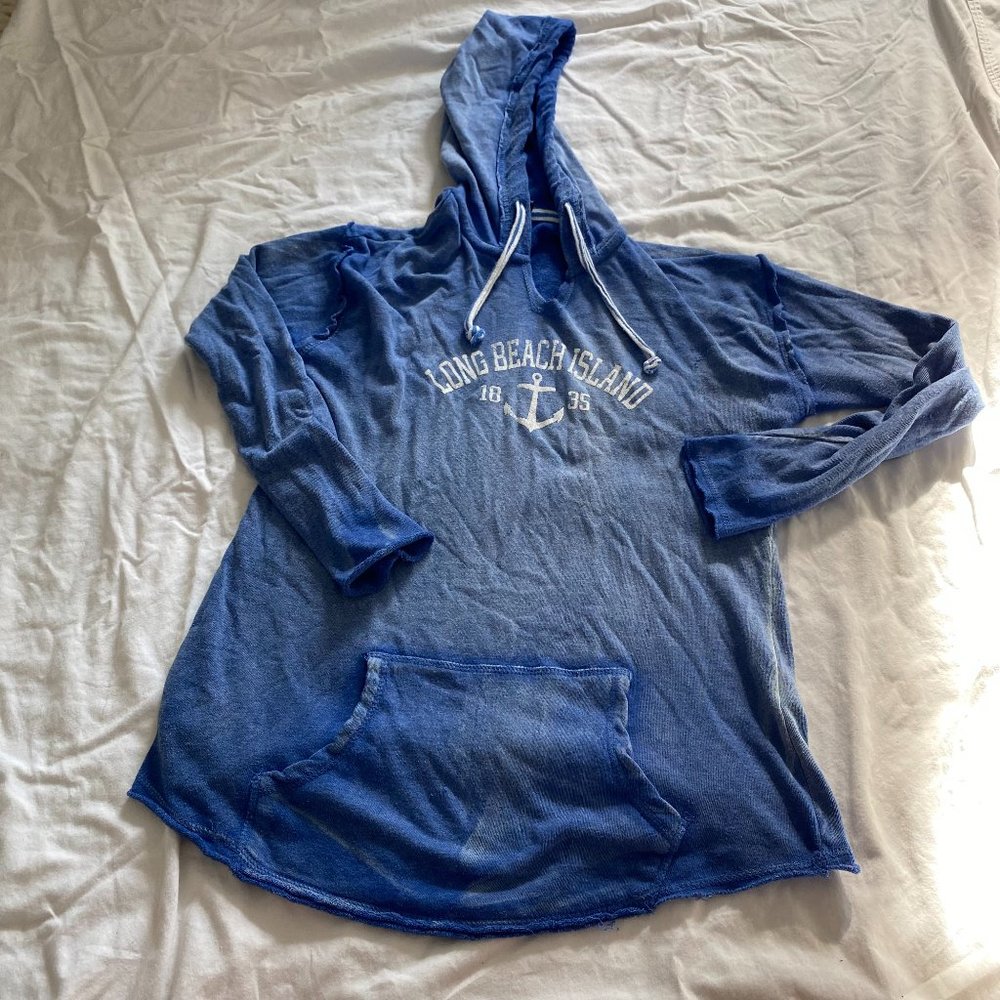 MV Sport Long Beach Island Blue Hoodie Sweatshirt